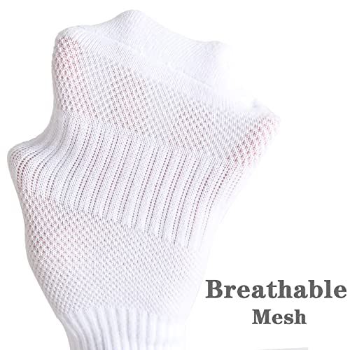 Mini Angel Kids Athletic Socks Cushioned Ankle Socks 4-7 Years Unisex Breathable Mesh Cotton Sports Socks For Boys Girls 6 Pairs(White Color, S) #TOP5