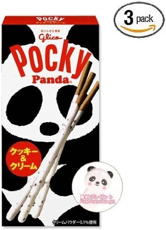 Glico Pocky Stick Panda Pocky / Creamy Cookies Flavor / Japanese Snack / 33g / 1.2oz. (3 Packs) Bonus Pack by Glico Pocky Stick Panda Pocky