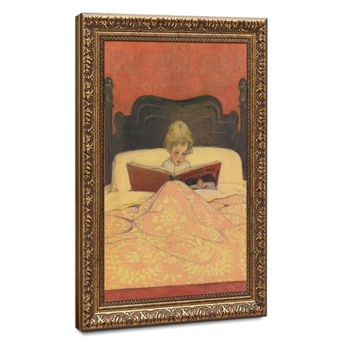 Impression sur toile The Bed Time Book déco murale vintage pour rituel du soir