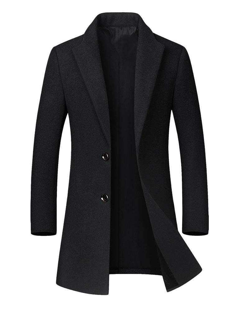 Uomo Cappotto Invernale Lungo Miscela di lana e Cashmere Caldo Peacoat Outwear formale da lavoro Cappotto Capispalla Trench