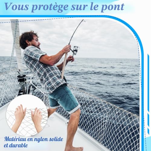Windyun Filet de sécurité en Nylon pour Bateau à Voile, Filet de Pont pour Animaux de Compagnie, équipages et équipements en Toute sécurité sur Le Pont du matériel Marin (1 pièce, 3 x 0,6 m) – vue 7