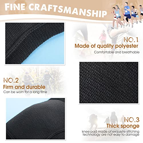 Yunsailing 6 Pairs Knee Pads For Women Men, Soft Breathable Volleyball Knee Pads Tactical Knee Pads Knee Protector Workout Knee Pads For Basketball Football Hockey Dance Running (Black, L Size) #TOP2