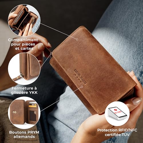 Portefeuille avec protection RFID Berliner Bags Vienna et compartiments multiples - 5