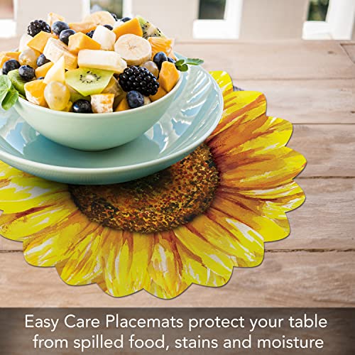Counterart Flower Shaped 4 Pack Reversible Easy Care Flexible Plastic Placemats Made In The Usa #TOP1