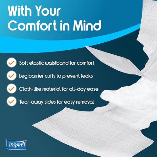 Image of Inspire Adult Diapers Women or Men - MAX Absorbency | Our Most Absorbent and Dry, Incontinence Underwear for Women or Men | Leak Proof Diaper Overnight or Daytime for Heavy