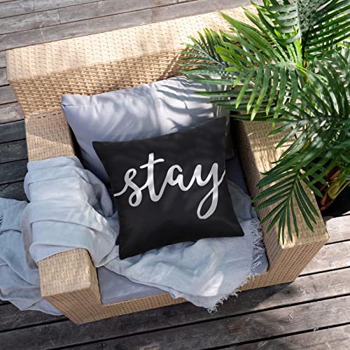 Pyonic Set Of 2,Outdoor Waterproof Throw Pillow Covers,Square Pillow Covers Decorative Cushion Cover For Patio Garden Living Room Couch (Black, 18X18) #TOP4