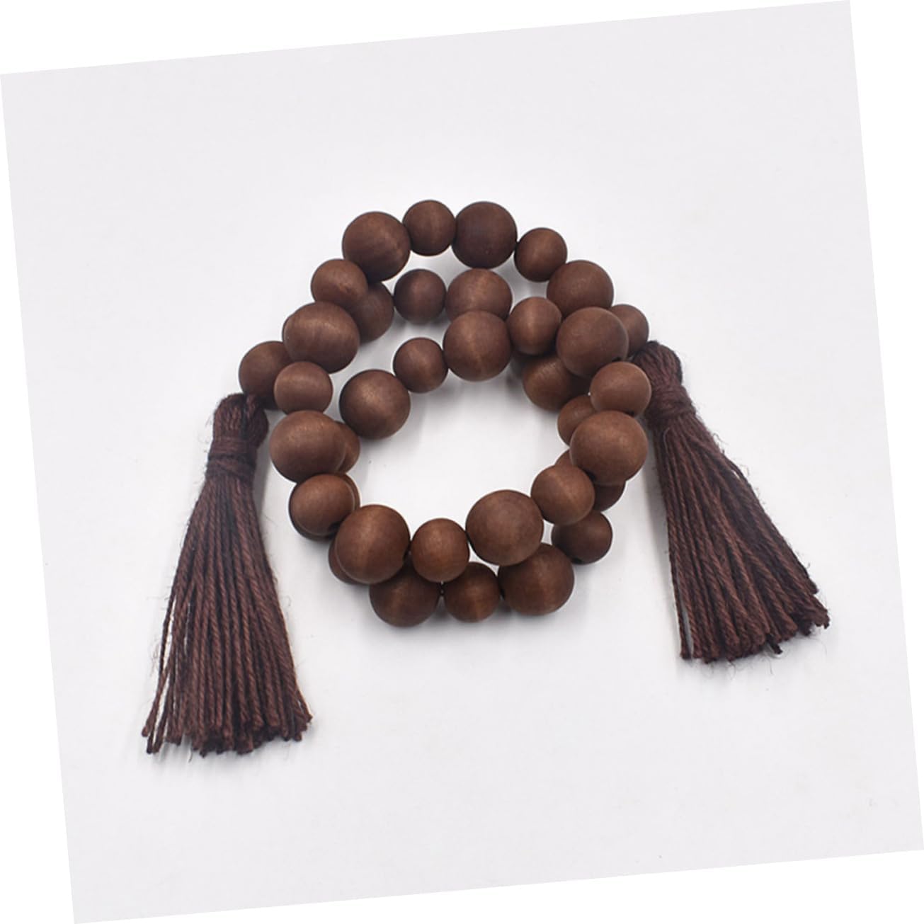 2pcs Wide Range Applications Decorative Wood Bead String Tassel Decor for Home and