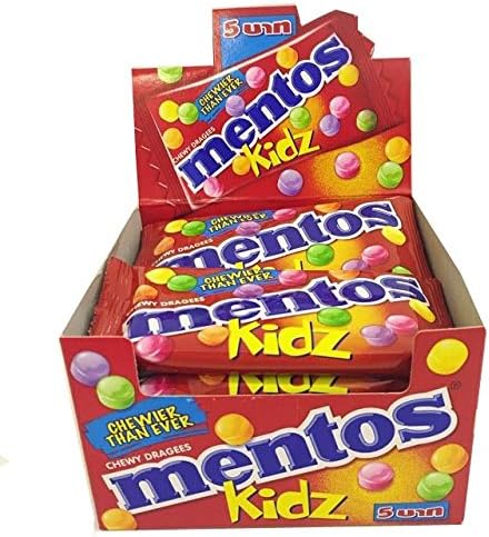 Mentos Kidz with Natural Colors, Classic Fresh Mixed Flavored, 250g ( 12 Packs )