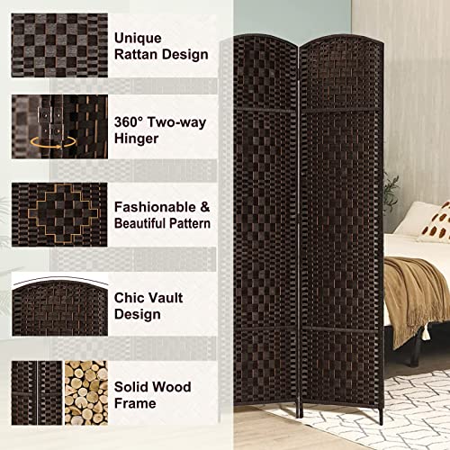 RHF-6-ftTall-Room-Divider-Room-Dividers-and-Folding-Privacy-Screens-157-Privacy-Screen-4-Panels-Room-Divider-Wall-Partition-Dark-Coffee RHF 6 ftTall Room Divider Room Dividers and Folding Privacy Screens 157 Privacy Screen 4 Panels Room Divider Wall Partition Dark Coffee