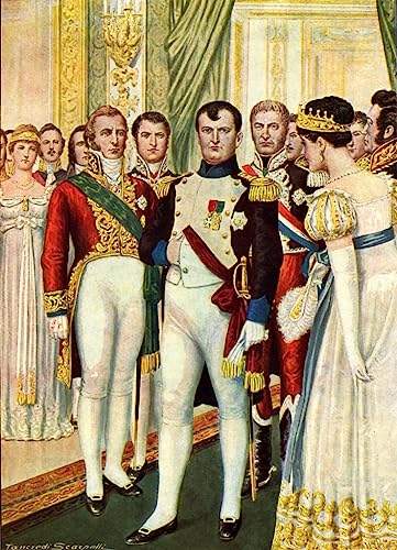 Tableau Napoléon à la cour de Tancredi Scarpelli impression d'art sur toile 60x90cm