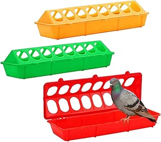 3Pcs Flip Top Small Poultry Feeder Durable PP Chick Feeder Waterer Poultry Feeding Tray Trough Dish Dispenser Poultry Feeders