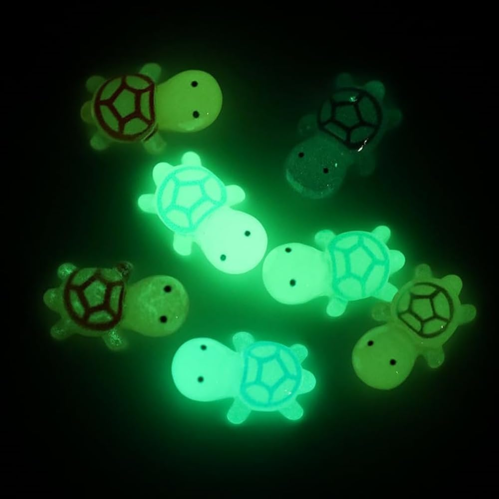Zhhuoc 5Pcs Luminous Mini Resin Turtles Sea Turtles Figurines Glow in The Dark - Image 2
