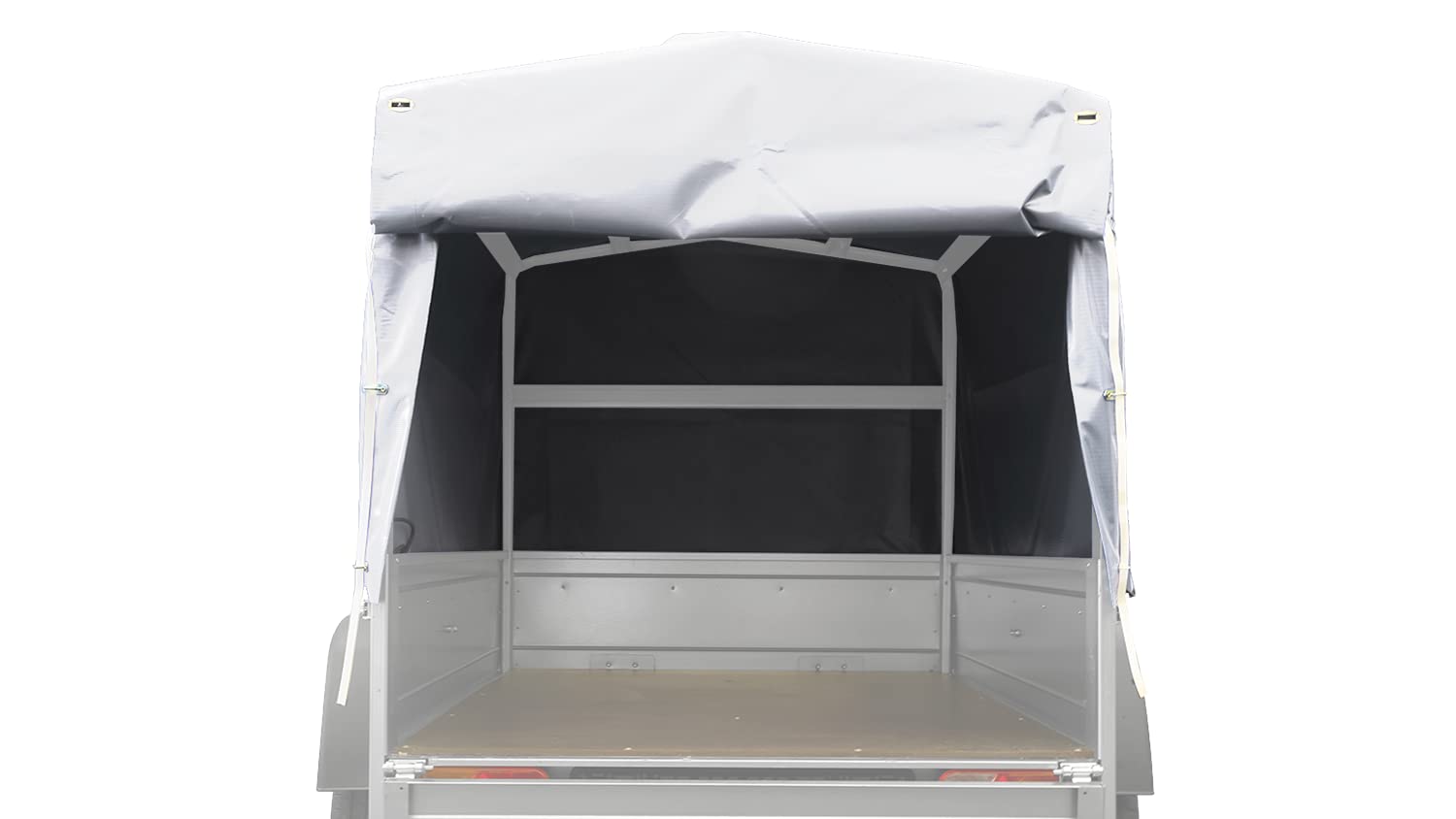 UNITRAILER Hochplane 80 cm in Grau für Garden Trailer 150 Kipp PKW Anhänger, wasserdichte hohe Abdeckplane für 150x106 cm Ladefläche mit elastischer Schnur