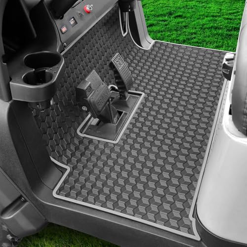 Golf Cart Floor Mat for Precedent Floor Mat 3/10 Thickness Rubber Full Coverage Precedent Mat Fit for Club Car Precedent (2004-2025) / Onward & Tempo (2017-2025) / Villager & V4L (2019-2025) Gray