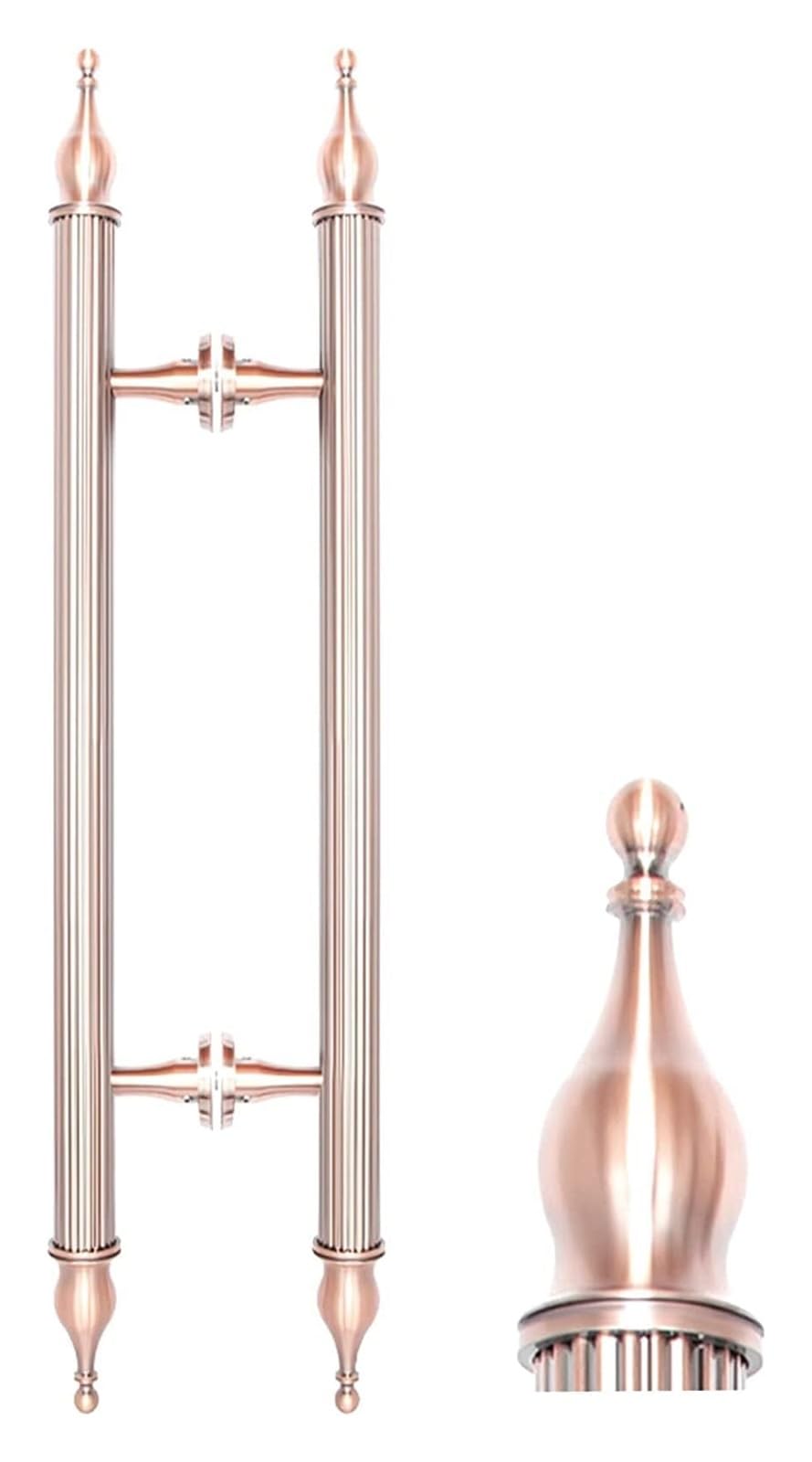 Bhgfyxbs D Push Pull Oor Handle Roun Shape Stainless Steel Push Pull Oor Handle For Soli Woo, Timber, Glass An Steel Oors, 2-Side Mounte Full Brushe Stainless Steel Finish,-100Cm(3.3Ft)