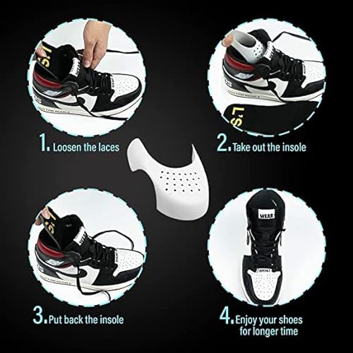 Improv 2 Pairs Crease Protectors, Anti Wrinkle Sneaker Shoe Crease Guards For Men And Women, Crease Protectors For Air Force 1, Air Jordan 1 (Mens Size 8-13, Grey) #TOP3