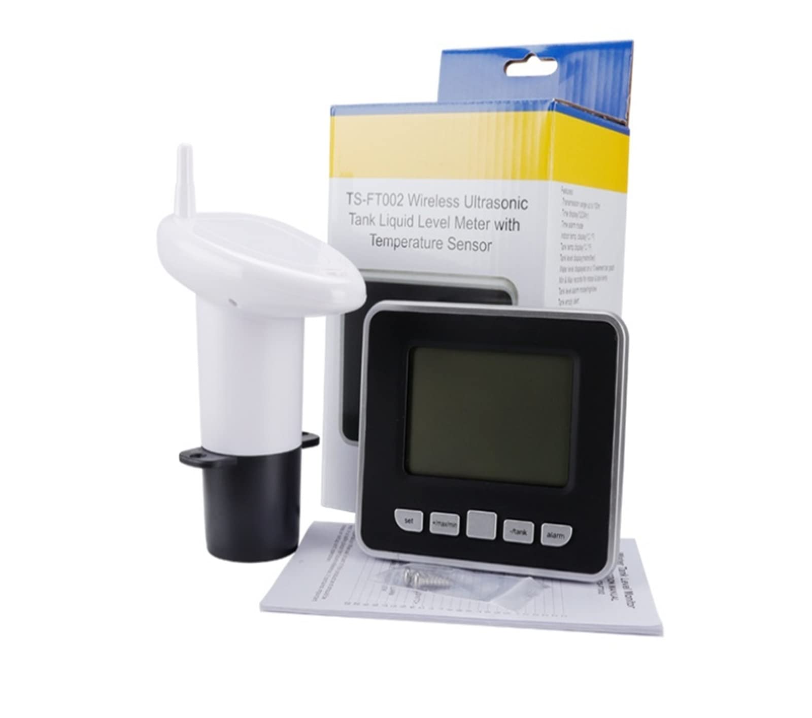 Medidor de nivel de líquidos, Sensor transmisor multifunción Mini tanque de agua líquido medidor de nivel de profundidad ultrasónico inalámbrico nuevo indicador de nivel de agua
