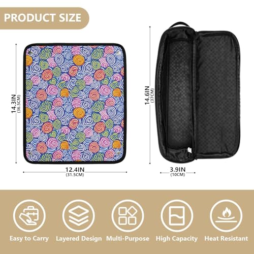 Swirl Candies Bolsa de Viaje para Herramientas de Cabello, Estera Resistente al Calor para Planchas, Rizador y Organizadora Portátil miniatura 4