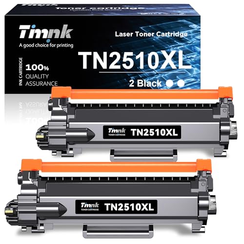 Timink TN2510 TN2510XL Toner with Chip Compatible with Brother TN-2510 TN 2510XL for HL-L2400DW HL-L2400DWE MFC-L2800DW DCP-L2627DWE DCP-L2620DW MFC-L2860DWE DCP-L2627DW DCP-L2665DW (2 Black)