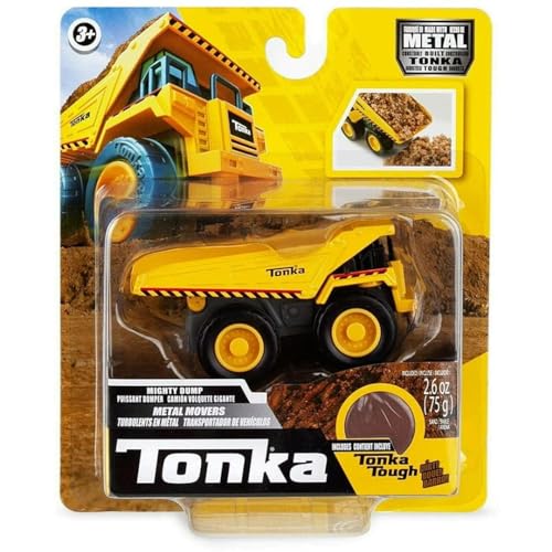 Image of Basic Fun Tonka Metal Movers | Dump Truck | Kids Construction Gift Toys for Boys and Girls, Construction Vehicle Playset for Kids, Suitable for Kids Aged 3 06046