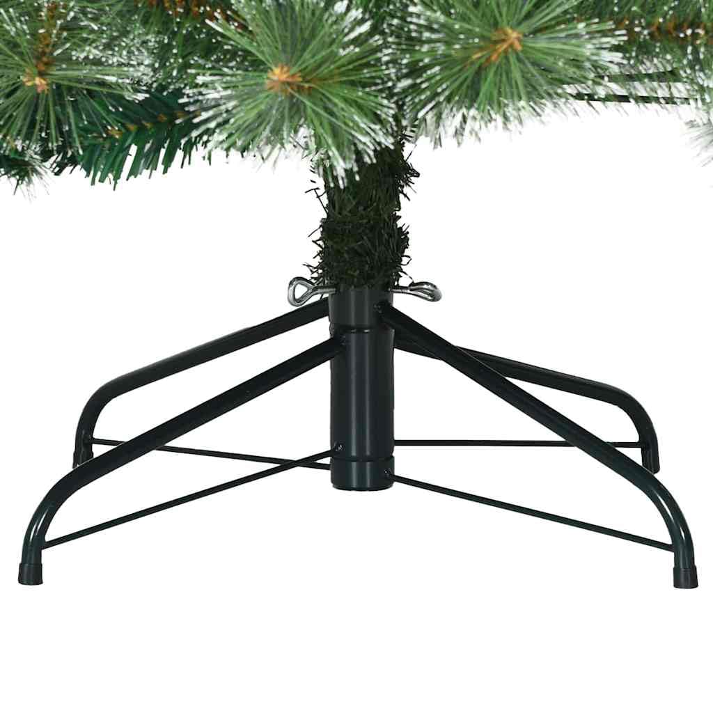 Árbol de Navidad artificial plegable moderno de 180 cm, cubierto de nieve, ramas de PVC, soporte de hierro, para interior y exterior, decoración festiva