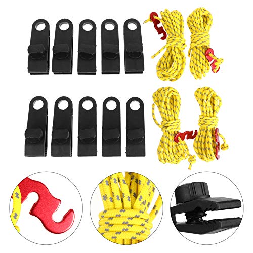 CLISPEED Clipes de Lna Reflexiva Cnjuntde Cabs de Guia de Crda de Barraca Clipes de Lna Aóris de Bar