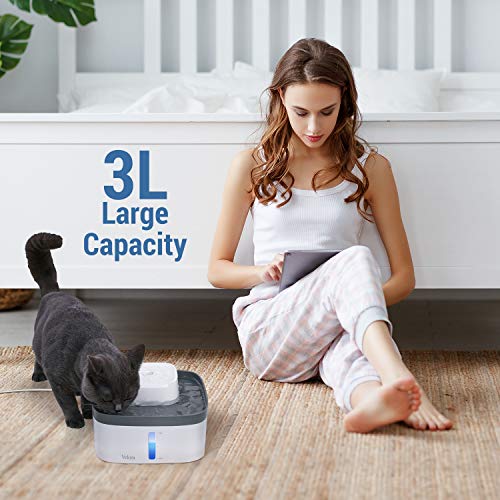 Veken 0.8Gallon/100oz Multi-Tier Pet Fountain, Automatic Cat Water Fountain Dog Water Fountain with LED Lights, 3… - Image 2