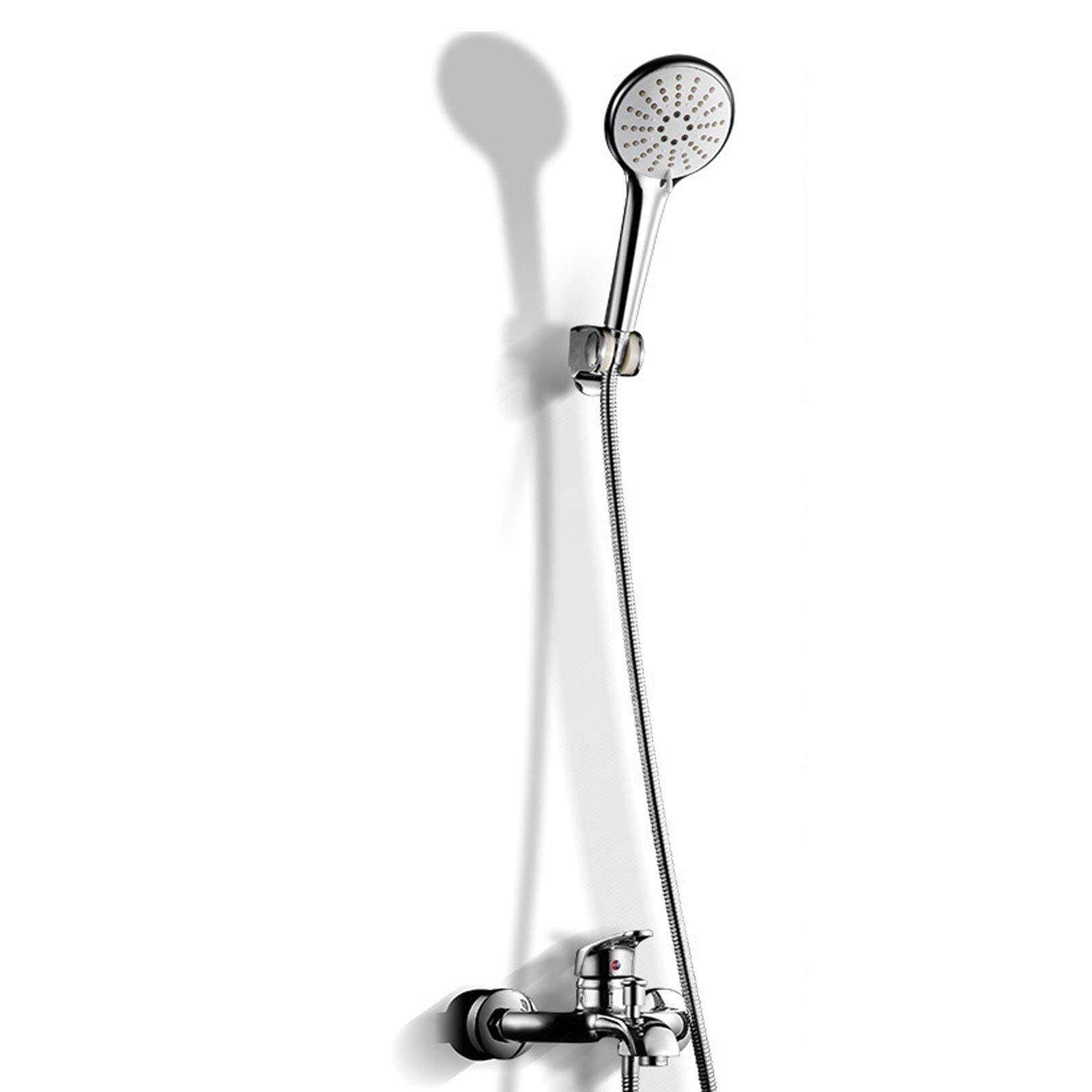Robinet de douche en laiton argenté moderne avec mitigeur mural de salle de bain