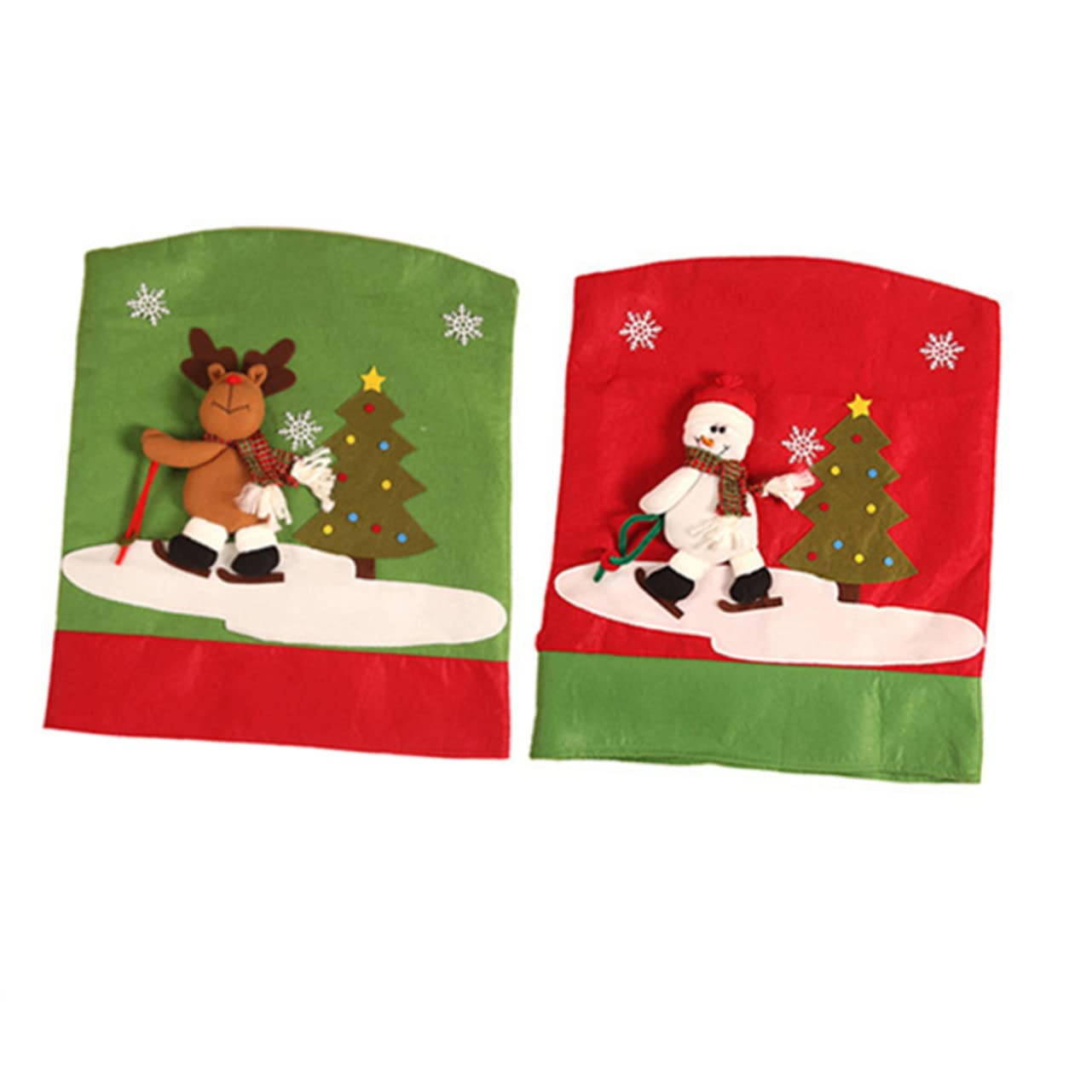 Housse de siège de Noël pour repas de famille décoration de table festive amovible 2 pièces