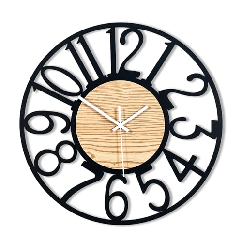 Blorple 16" Wall Clock Vintage Silent Wooden Numerals