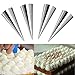 Mlici 20 Pack Cream Horn Molds, Large Size 4.8 inch Cannoli Tubes, Stainless Steel Non-Stick Lady Lock Forms, Seamless Metal Cone Molds Funnel Shape for Kitchen, Party, Baking Waffle, Pastry Croissant