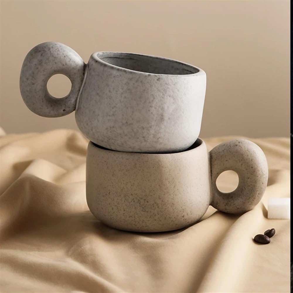 300/600 ml kamionkowy retro kubek do kawy śniadanie mleko płatki owsiane kubki biuro para kubek na wodę projekt styl kubek prezent urodzinowy (Spricot-L)