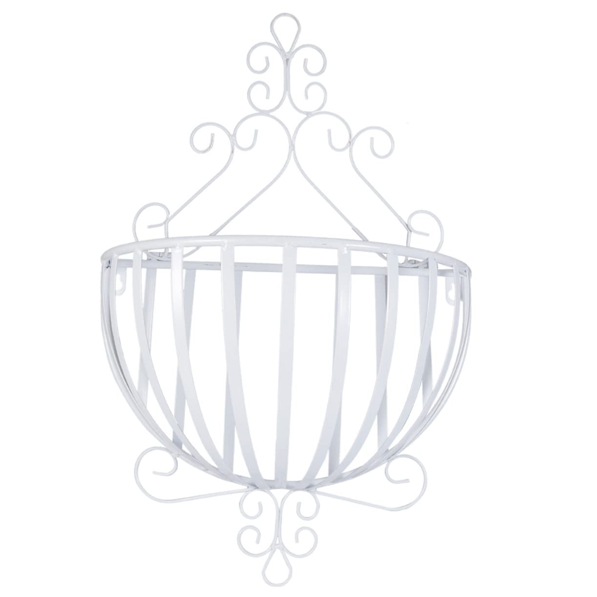 JOINPAYA European Style White Iron Wall Planter Shelf Semicircular Flowerpot Holder for Use Easy to Install Durable Design for Plants and Decorative