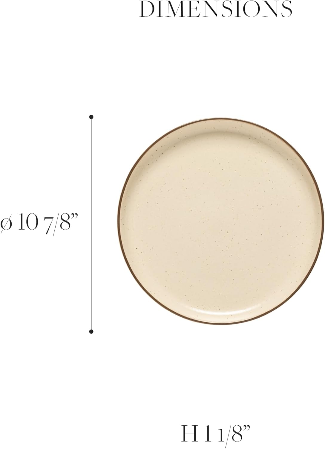 Casafina Ceramic Stoneware 11'' Dinner Plate - Monterosa Collection, Cream-Cocoa | Microwave & Dishwasher Safe Dinnerware | Food Safe Glazing | Restaurant Quality Tableware