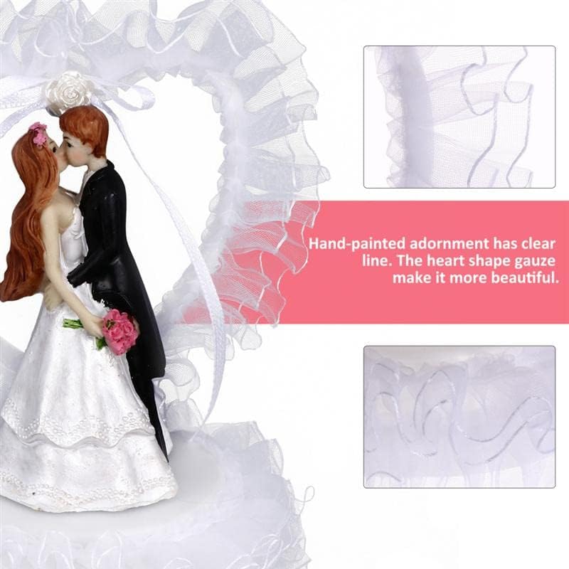 Miniatura 8 de KIPETTO Decoración romántica para tarta de boda, decoración romántica de novia y novio para boda, día de San Valentín, aniversario, fiesta de