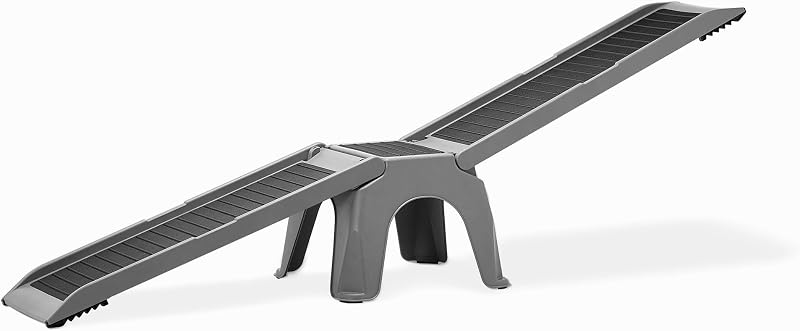 WeatherTech Easy Ramp - Rampa antideslizante para perros para automóviles, camionetas y SUV - Soporta hasta 300 lbs. - Manera segura para que las mascotas accedan a la caravana, el automóvil, la cama, el sofá y otras áreas del hogar, gris/negro