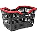 com-four® Cesta de la Compra de plástico con asa - Cesta de Transporte para Transporte - Cesta de plástico Estable en Negro/Rojo - 39,5 x 29 x 22,5 cm (001 Piezas - Negro/Rojo)