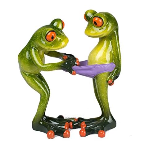 Fun Frog Couple Figurine Light Green 14cm Cover