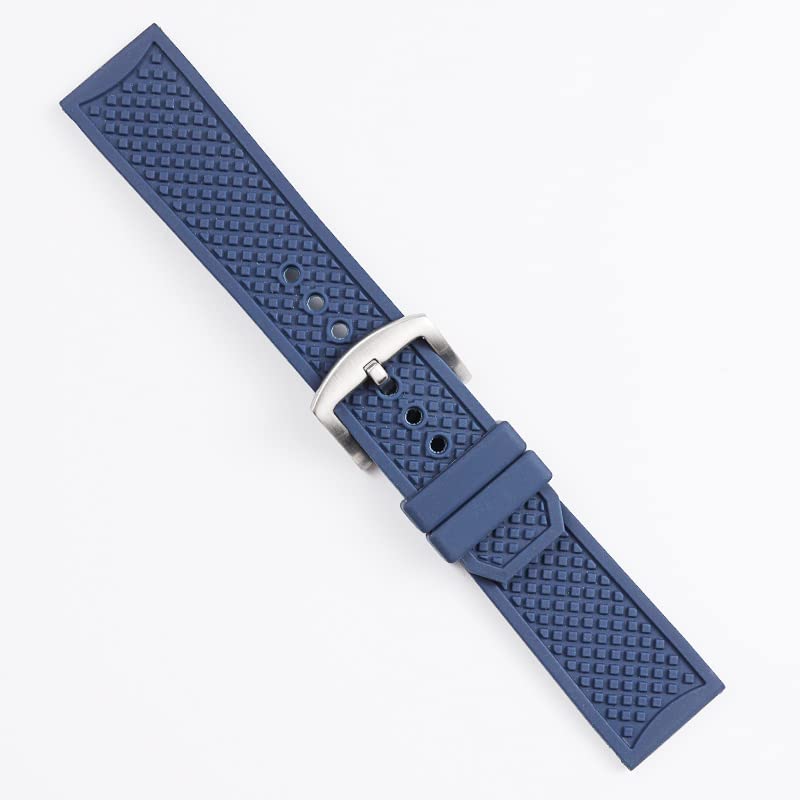 23 24mm Czarny niebieski gumowy pasek do zegarka dla Cartier Caliber Dot Tekstura Wodoodporna taśma Silikonowa klamra