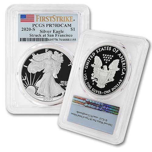 2020 S 1 oz Proof American Silver Eagle Coin PR-70 Deep Cameo...