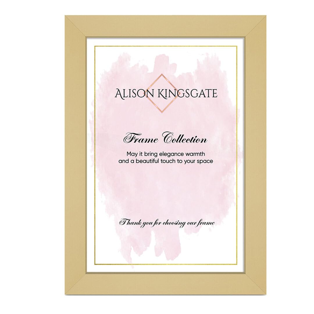 Alison Kingsgate Modern 40X30CM Matte Yellow Photo Frame-Engineered Wood Picture Frames with Shatterproof Perspex - Ideal for Certificates -Wall Mount or Tabletop - Multiple Sizes & Colours Available — image 1