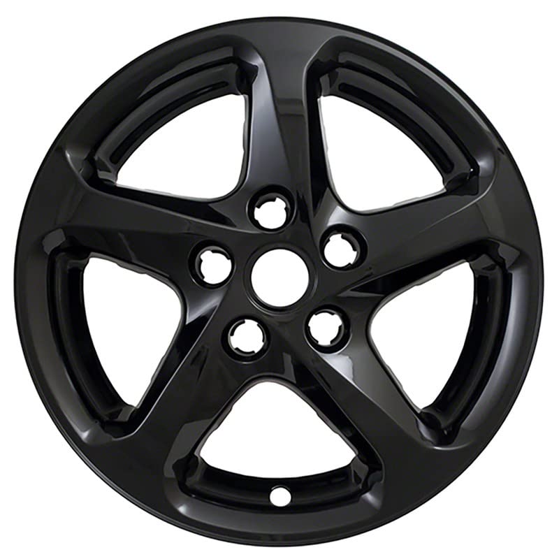 OxGord 16 inch Impostor Wheel Skin Covers Compatible with 2016-2018 Chevy Malibu LS, Gloss Black - Auto Cover