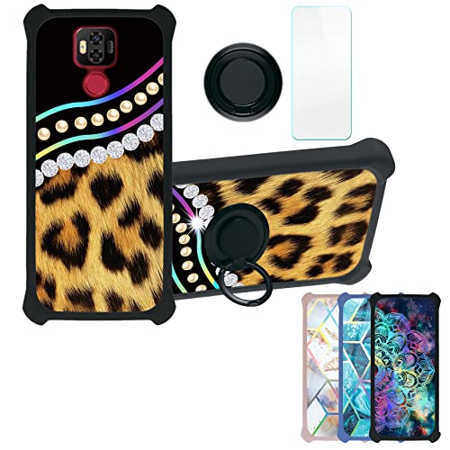 Aroepurt Hülle Für Ulefone Power 6 hülle Kompatibel mit Ulefone Power 6 Hülle Hülle Handyhülle Schutzhülle Cover [Mit 9H Festigkeit HD Schutzfolie] PC + Silikon Ständer IMDH-ZBW