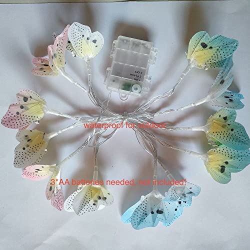 Beroia Butterfly String Lights Battery Powered Indoor Bedroom Outdoor Waterproof For Outside Color Changing 12 Led Rope Lights Hanging Fairy Lights Christmas Light Party Patio Wedding #TOP6