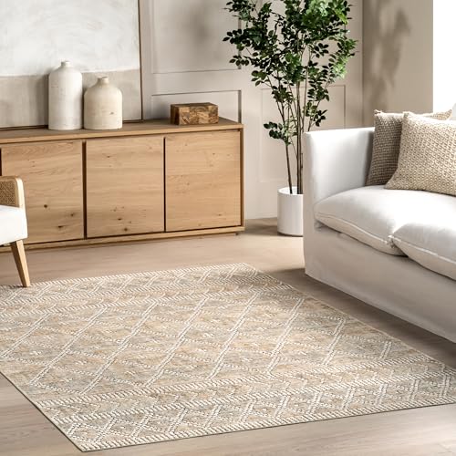 Tapis lavable en machine nuLOOM beige treillis haute résistance - 2