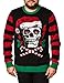 The Ugly Sweater Co. Light Up Ugly Christmas Sweater with LEDs - Snug Fit, Motion Activated Light Up Ugly Sweater Designs. (Black Santa Skull, Small)