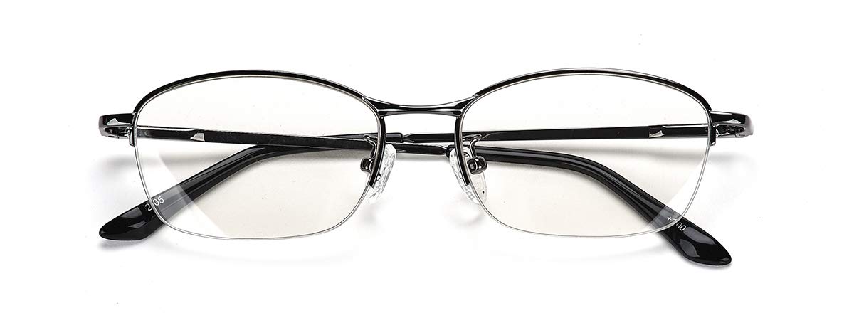 progressive Multifocal Computer Reading Glasses Presbyopic Eyewear Blue Light Blocking Eyeglasses Anti Glare Eye Strain for Men (Gunmetal, 2.5)