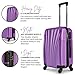 SA Products Cabin Suitcase - Hardshell Airline-Approved Luggage Bag for Travel - Cabin Bag with Inner Pockets, Extendable Top Handle, Side Handle, 4 Spinner Wheels, Lock - 55x22x38cm, 35L, Purple