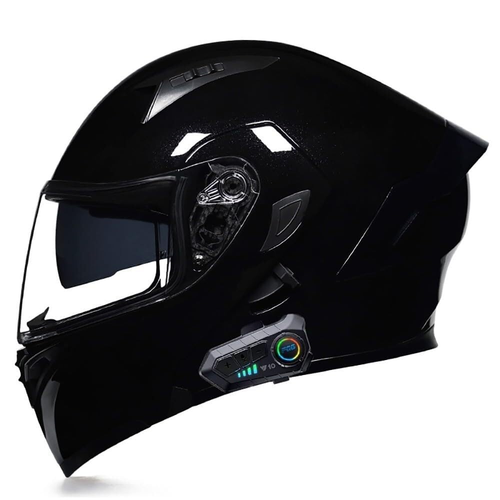 Casque moto modulable bluetooth double visière anti-buée grand confort