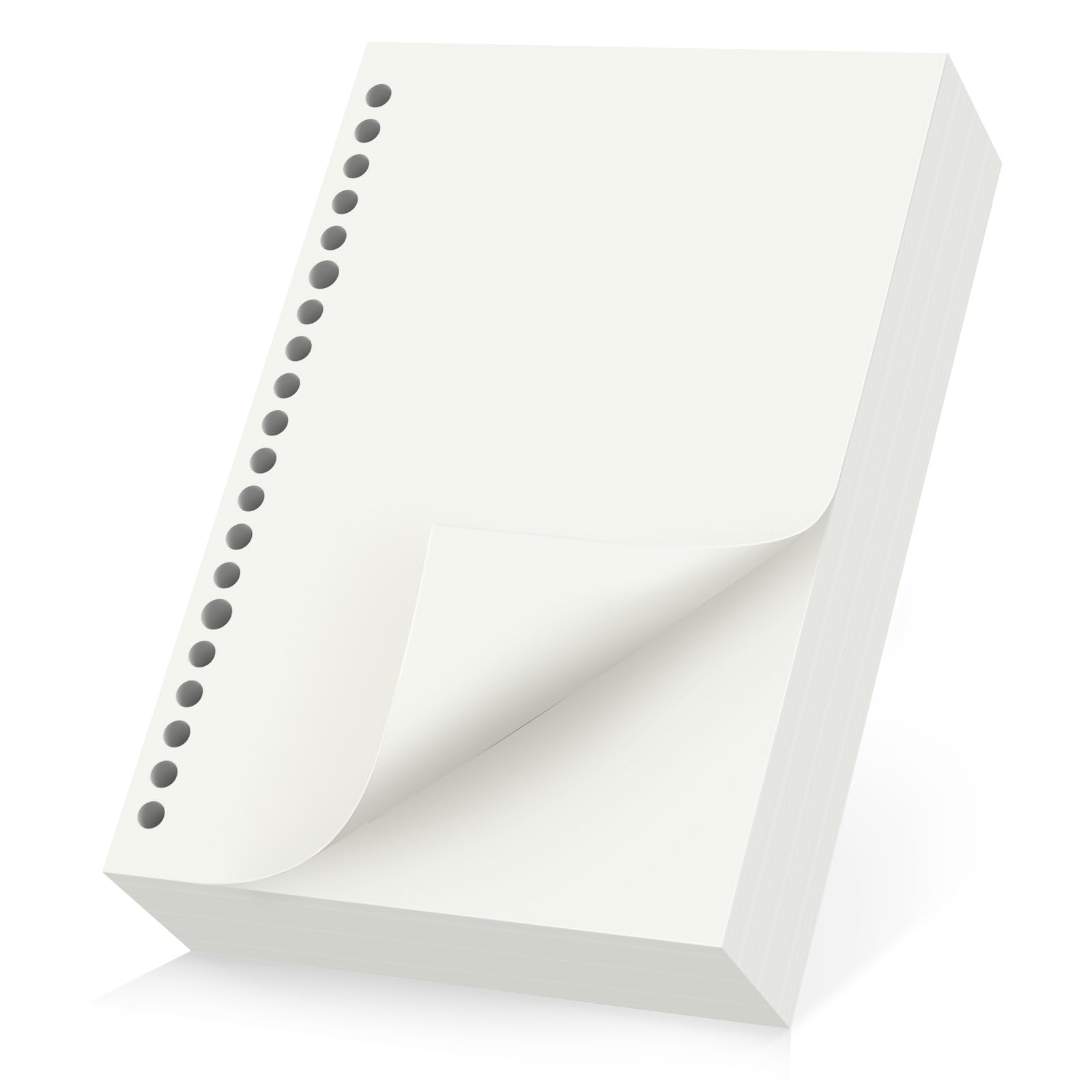 Yarotm Blank Refillable Paper A4-90 Sheets 8.3 x 11.4 Inch Loose Leaf Inserts for A4 Binder Notebook 100GSM - 30 Hole Refill Pages Without Lines for Journal Diary